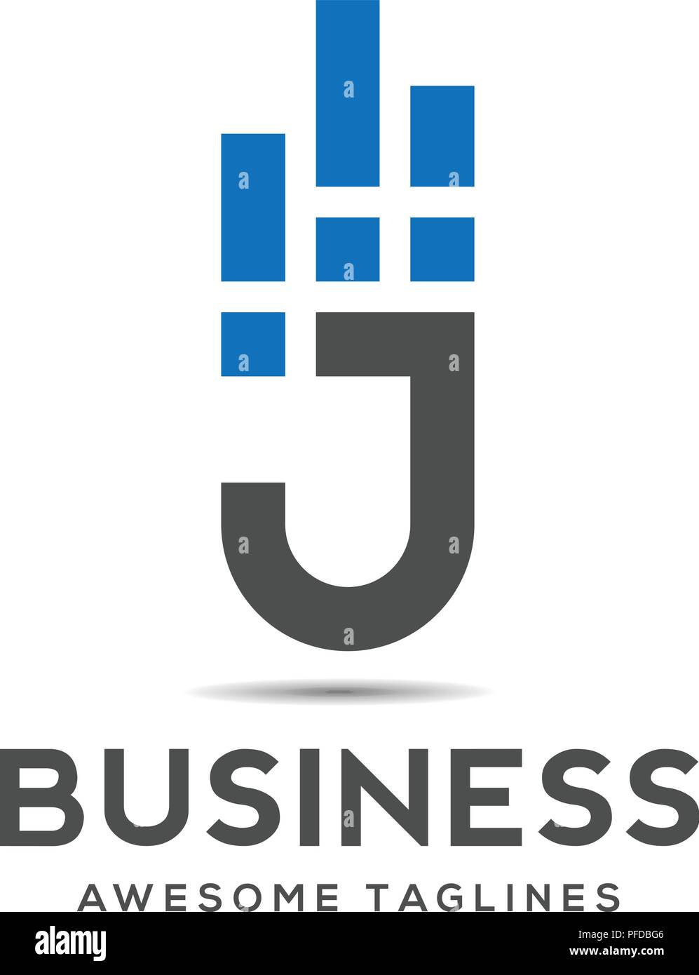 Lettre J Création de logo pour les éléments du modèle de données, lettre j business meilleur logo design, logo design alphabet Illustration de Vecteur