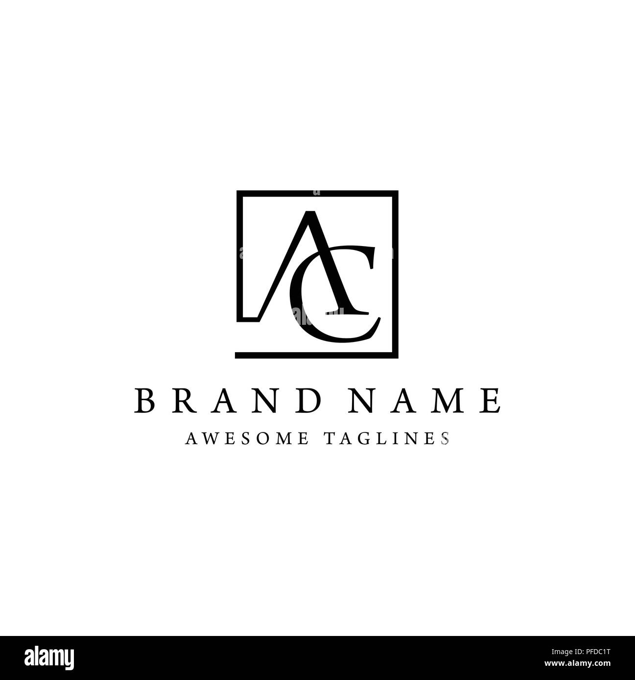 Chic et élégant AC LETTRE , LETTRE A&C logo vector, créative et moderne lettre slim logo AC Illustration de Vecteur