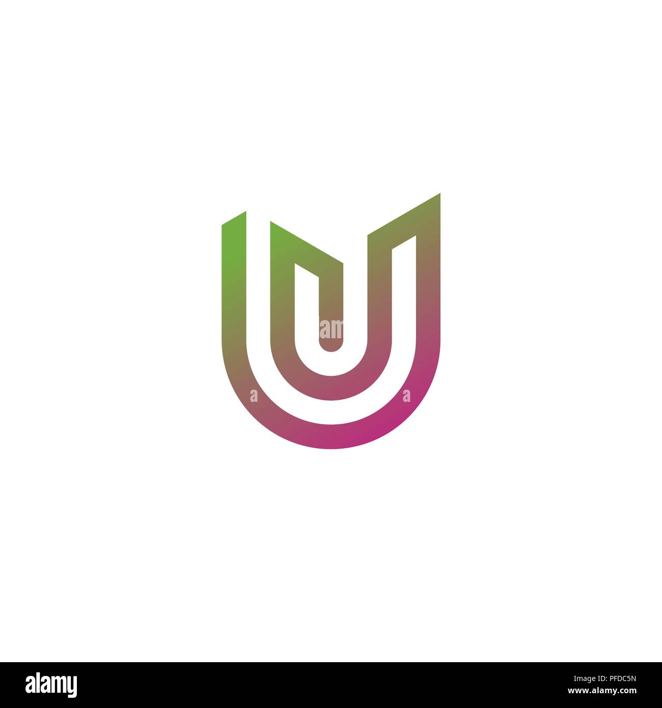 U lettre circulaire avec logo vector illustration modèle, Lettre U vecteur logo, création logo lettre Lettre U Illustration de Vecteur