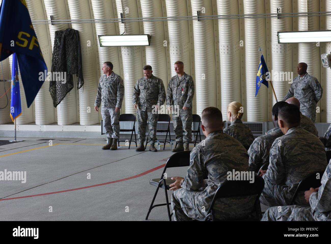 La 39e de la sécurité du système d'armes de passation de commandement du Groupe a lieu à la base aérienne d'Incirlik, en Turquie, le 7 juin 2018. Banque D'Images