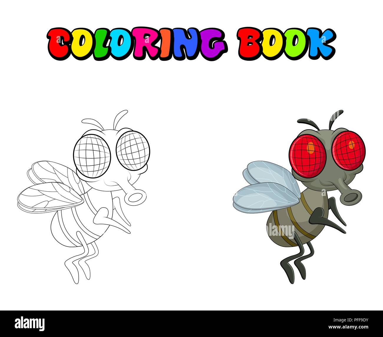 Fly cartoon character design vecteur isolé sur fond blanc Illustration de Vecteur