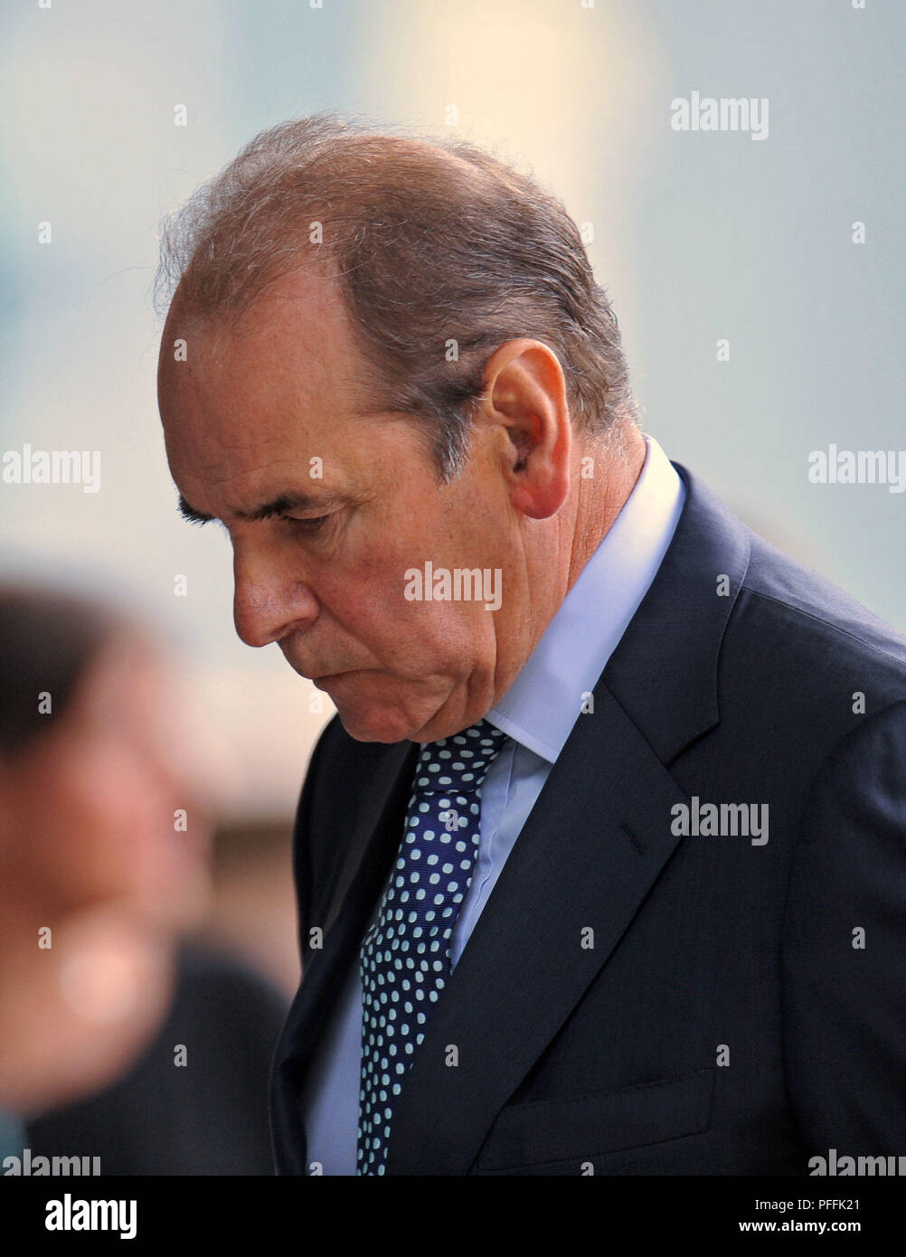 Sir Norman Bettison arrive à Preston le Tribunal de la Couronne, lorsqu'une demande d'arrêter les poursuites engagées contre l'ancien West Yorkshire et du chef de la police de Merseyside pour inconduite à la suite de la catastrophe est due à Hillsborough se faire entendre. Banque D'Images