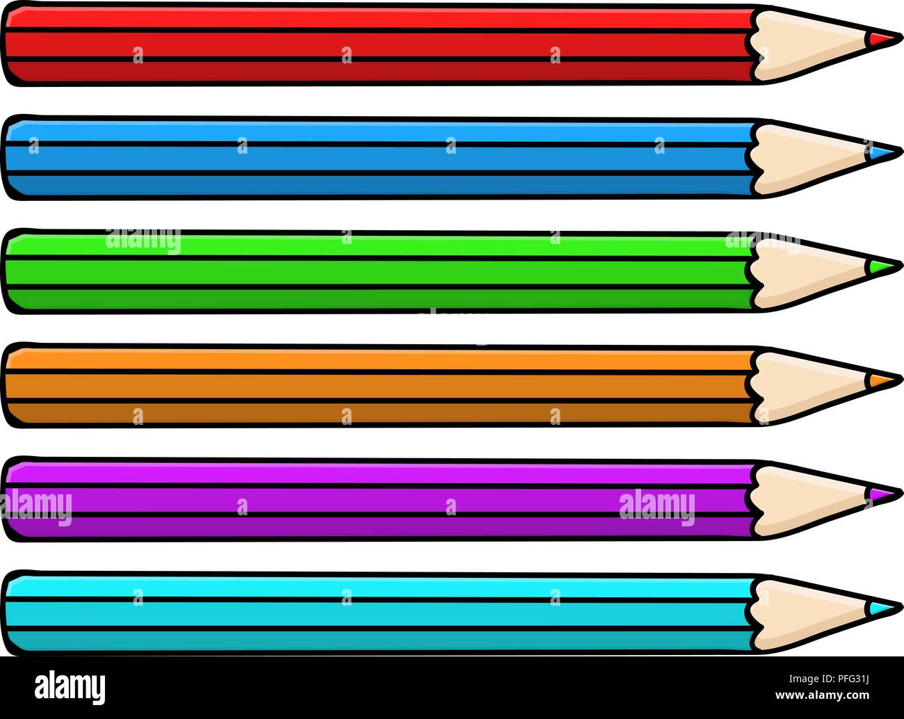 Crayons de couleur. Illustration style Doodle Illustration de Vecteur