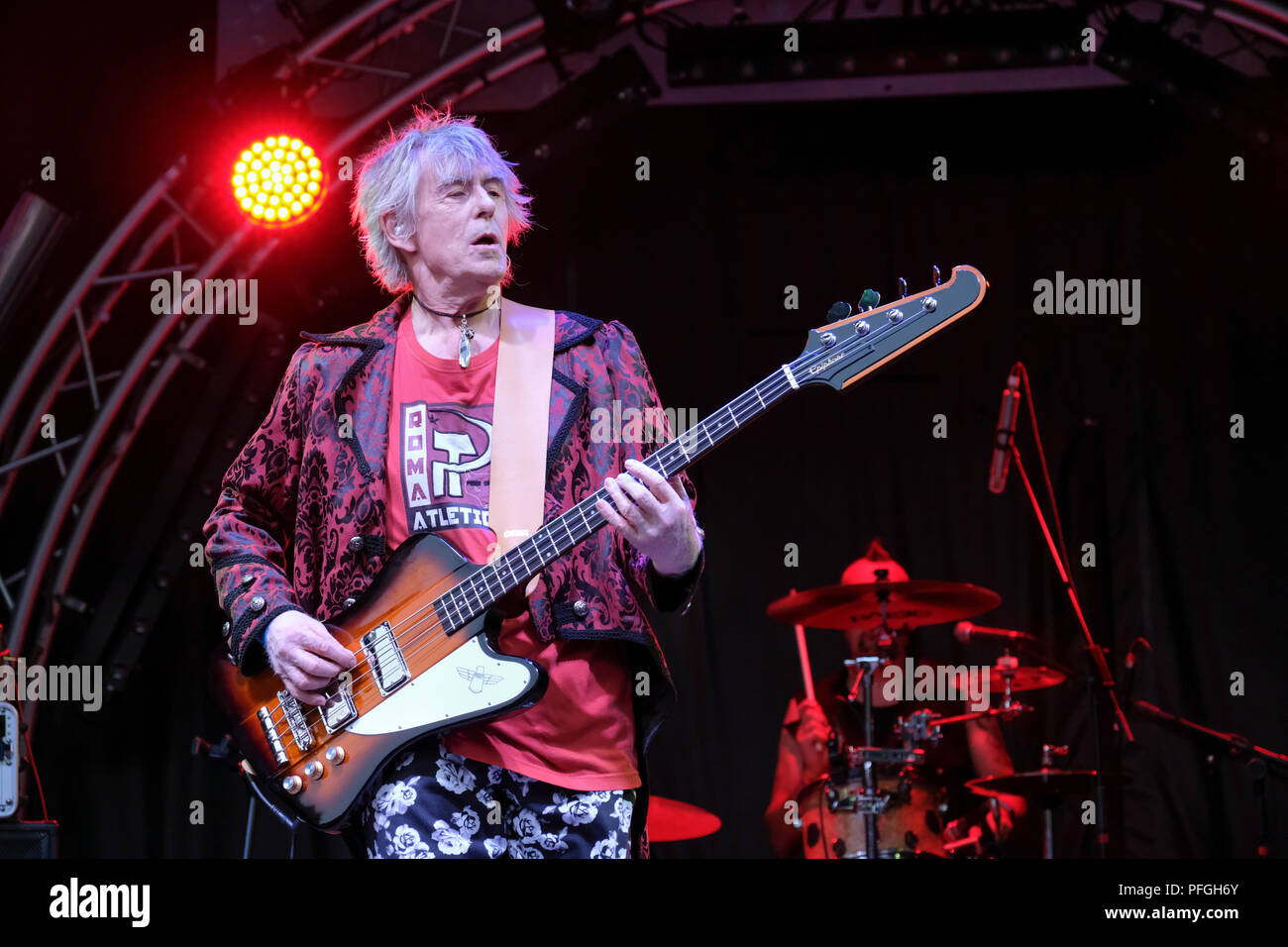 Martin Turner ex Wishbone Ash effectuant à l'Weyfest Music Festival, Tilford, UK. 18 août 2018 Banque D'Images