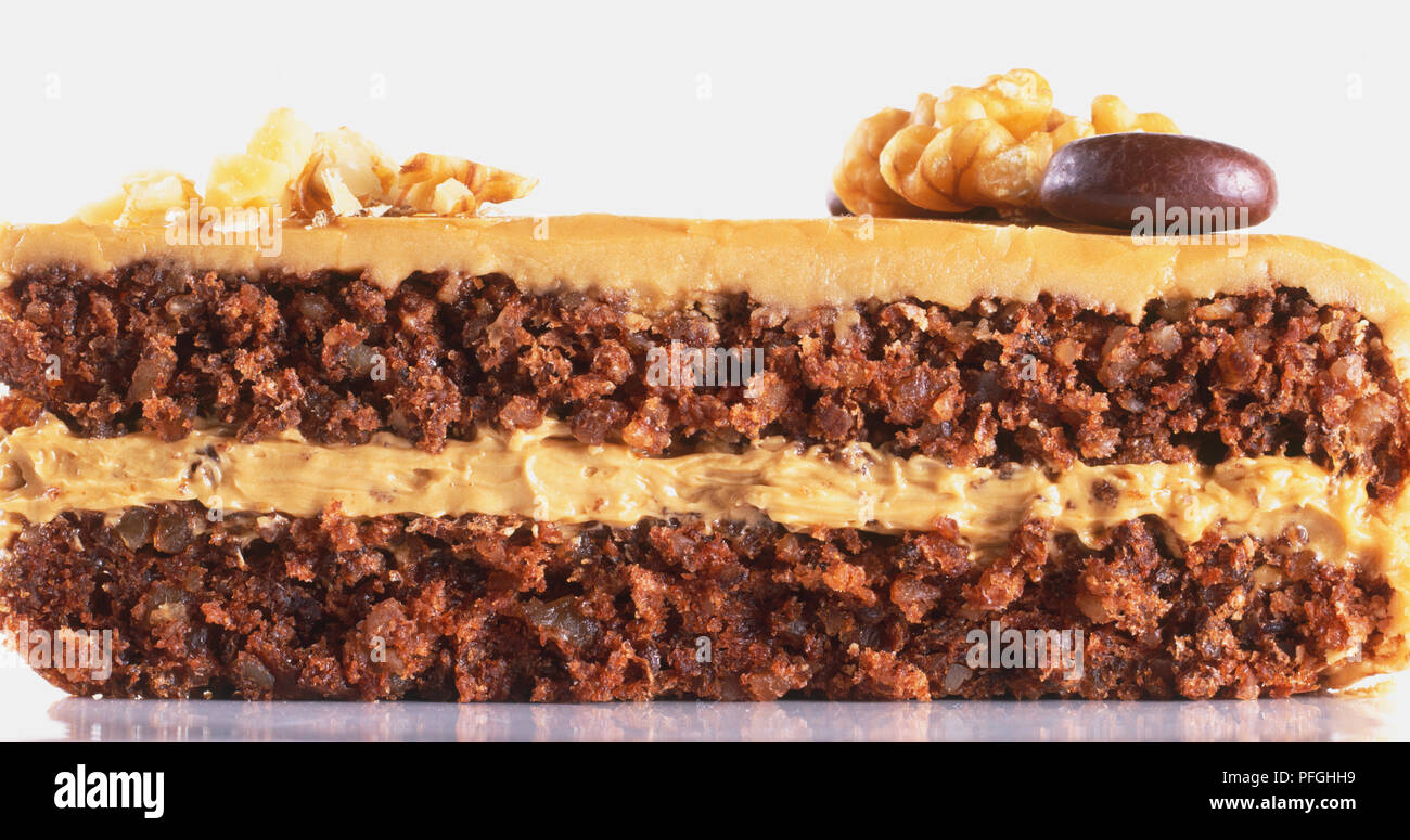 Cafe Polonais Et Walnut Cake Slice Cafe Et Creme Au Beurre De Noix Entre Les Riches Couches De Gateau De Noix Et De Grains De Cafe Au Chocolat Topping Photo Stock Cafe Polonais Et Walnut Cake Slice Cafe Et Creme Au Beurre De Noix Entre Les Riches Couches De Gateau De Noix Et De Grains De Cafe Au Chocolat Topping Photo Stock