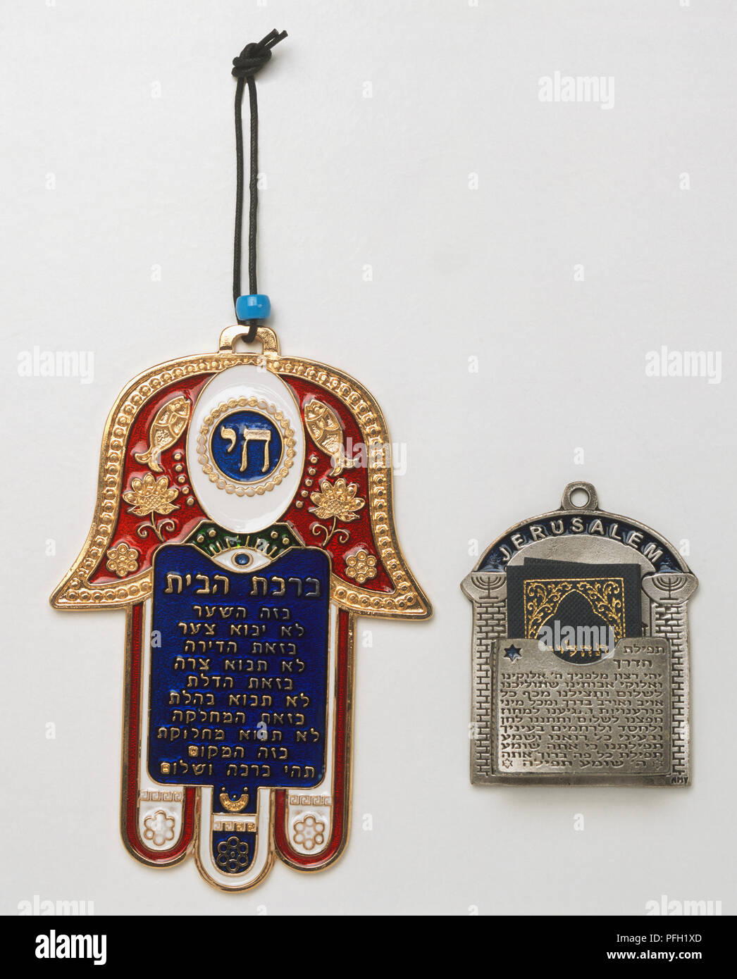 Deux amulettes juives, Close up. Banque D'Images