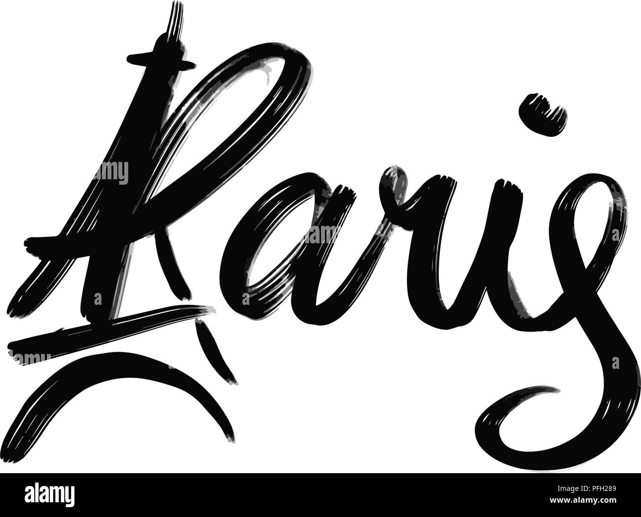 Paris. lettrage design typographique dessiné à la main pour les cartes de vœux et de tout genre de publicité. Illustration de Vecteur