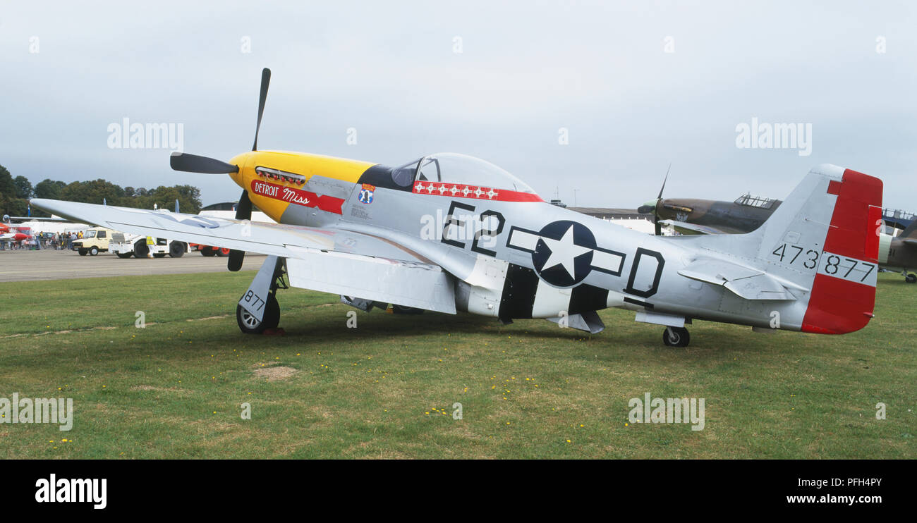 North American P-51D Mustang WWII fighter, avion à hélice, side view Banque D'Images