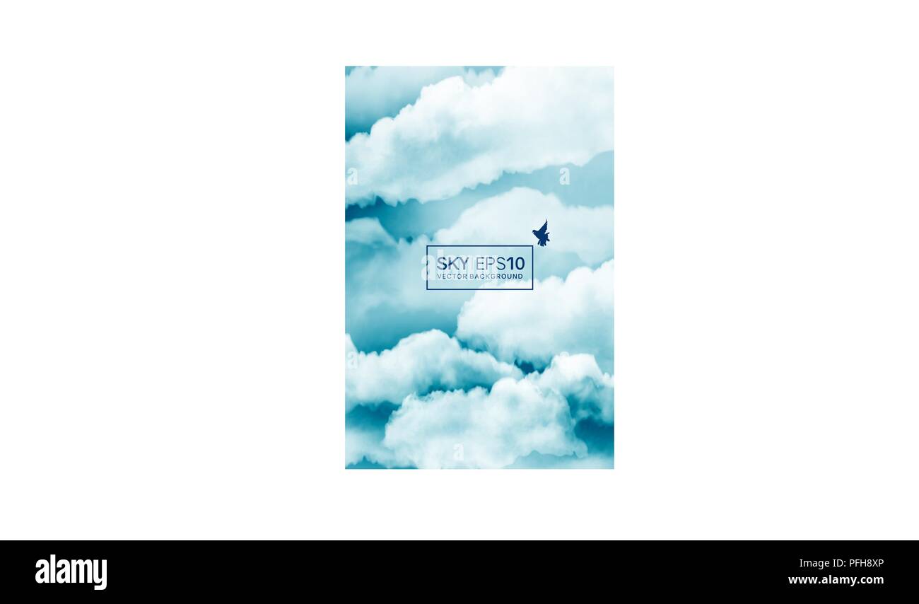 Vecteur vertical avec fond de ciel bleu-blanc aquarelle Illustration de Vecteur