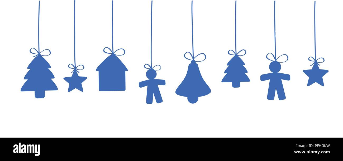 Décorations de Noël bleu pendaison vector illustration EPS10 Illustration de Vecteur