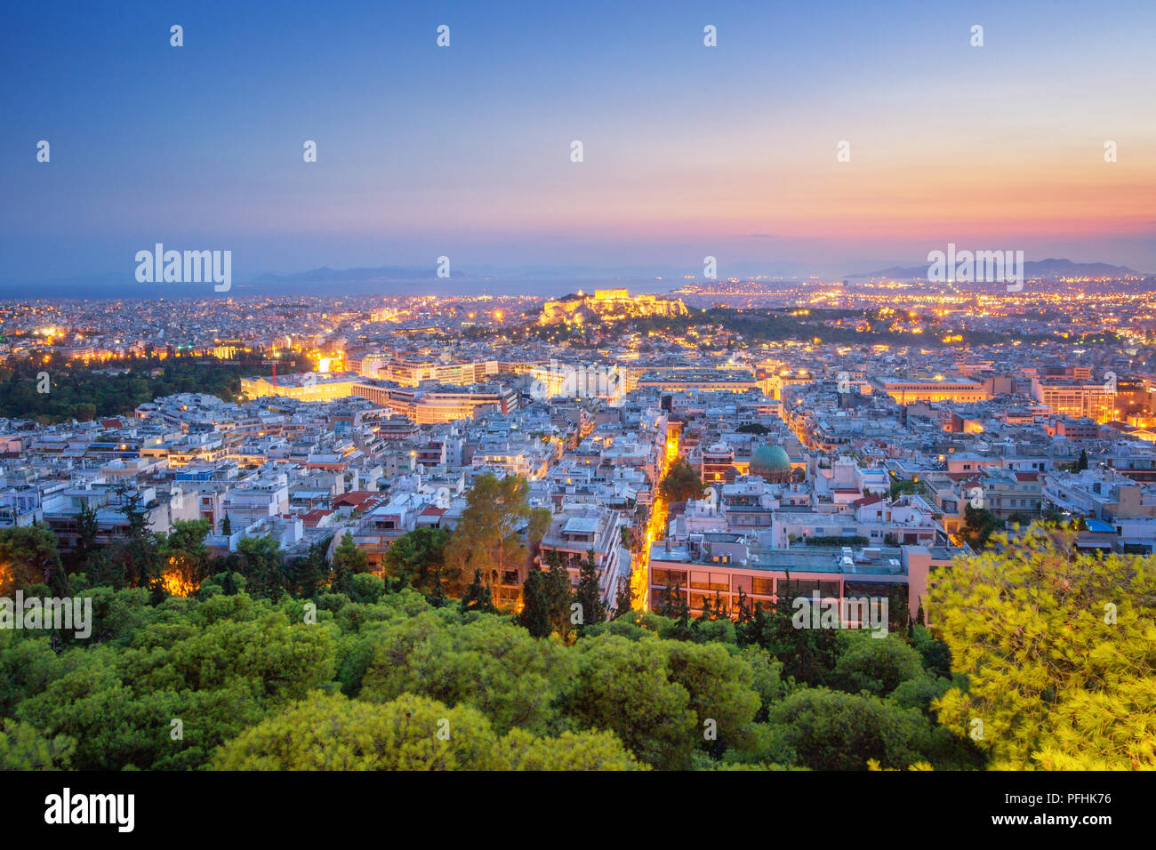 Compte tenu de soirée Belle Athènes, Grèce Banque D'Images