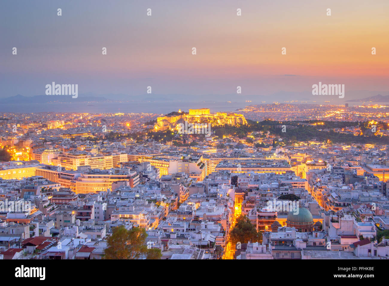 Compte tenu de soirée Belle Athènes, Grèce Banque D'Images