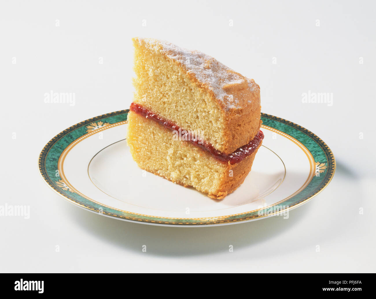 Tranche de gâteau éponge Victoria Banque D'Images