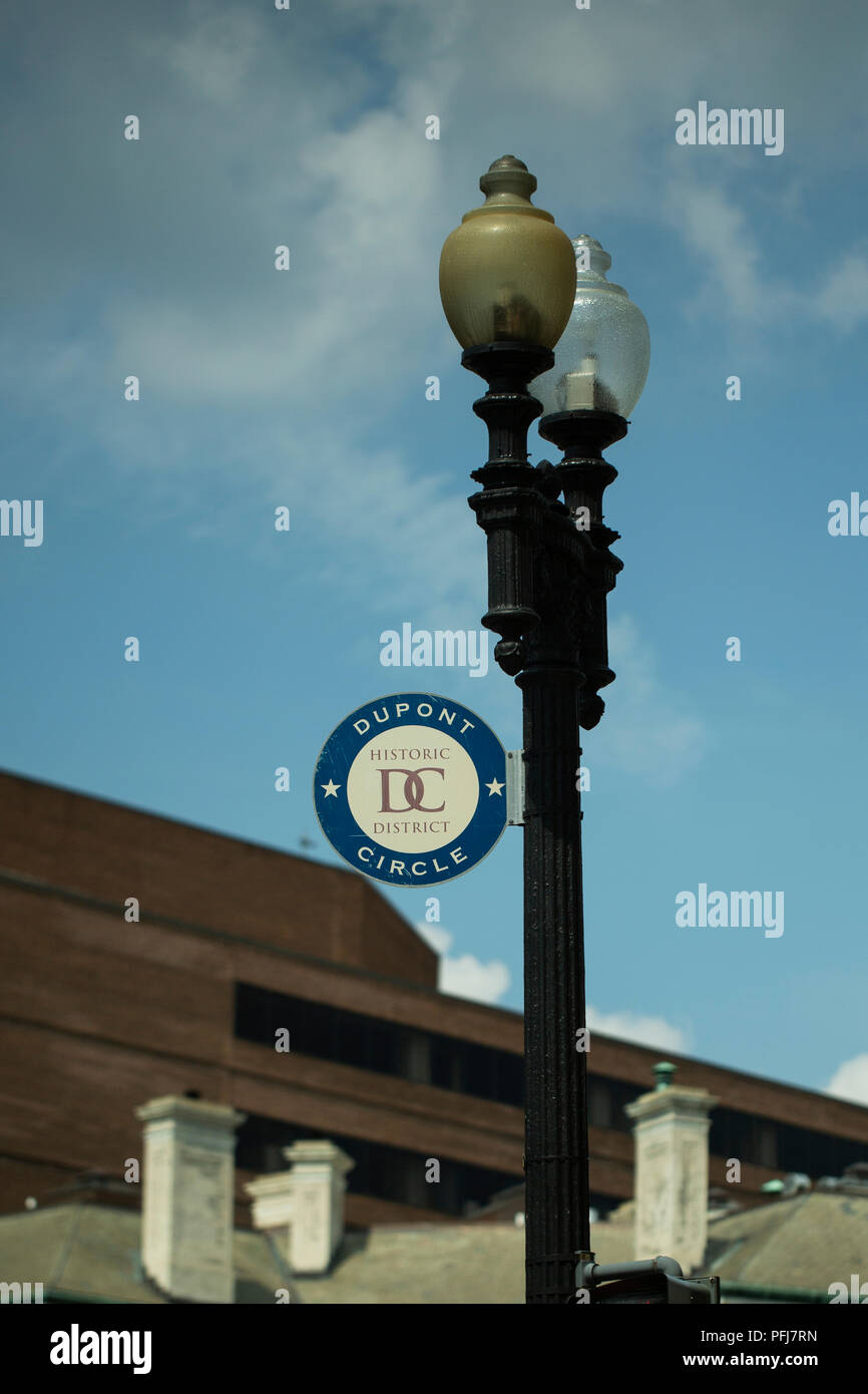 Un lampadaire dans le quartier historique de Dupont Circle, District de Washington, DC. Banque D'Images Un lampadaire dans le quartier historique de Dupont Circle, District de Washington, DC. Banque D'Images