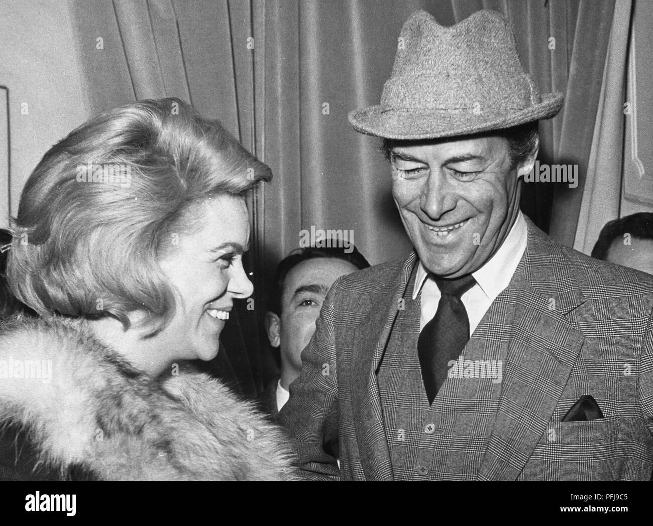 Rex Harrison, rachel robert, mariage, 1962 Banque D'Images