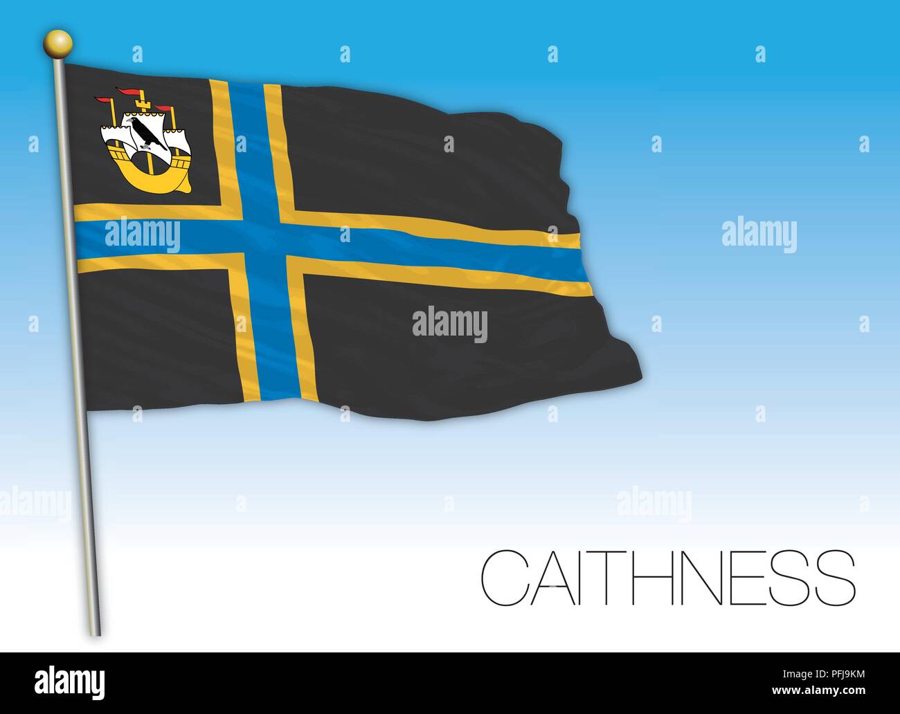 Le Caithness drapeau, Royaume-Uni, vector illustration Illustration de Vecteur