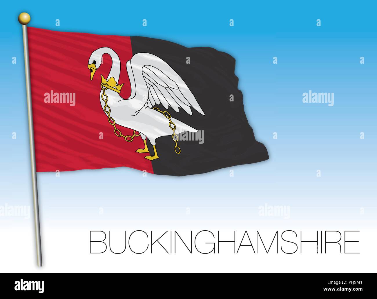 Drapeau du Buckinghamshire, Royaume-Uni, vector illustration Illustration de Vecteur