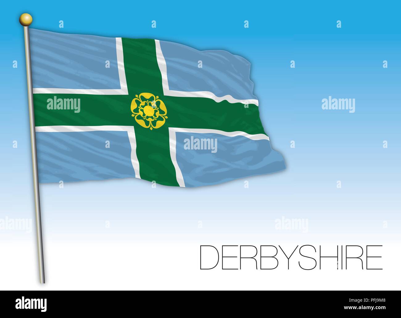 Drapeau du Derbyshire, Royaume-Uni, vector illustration Illustration de Vecteur