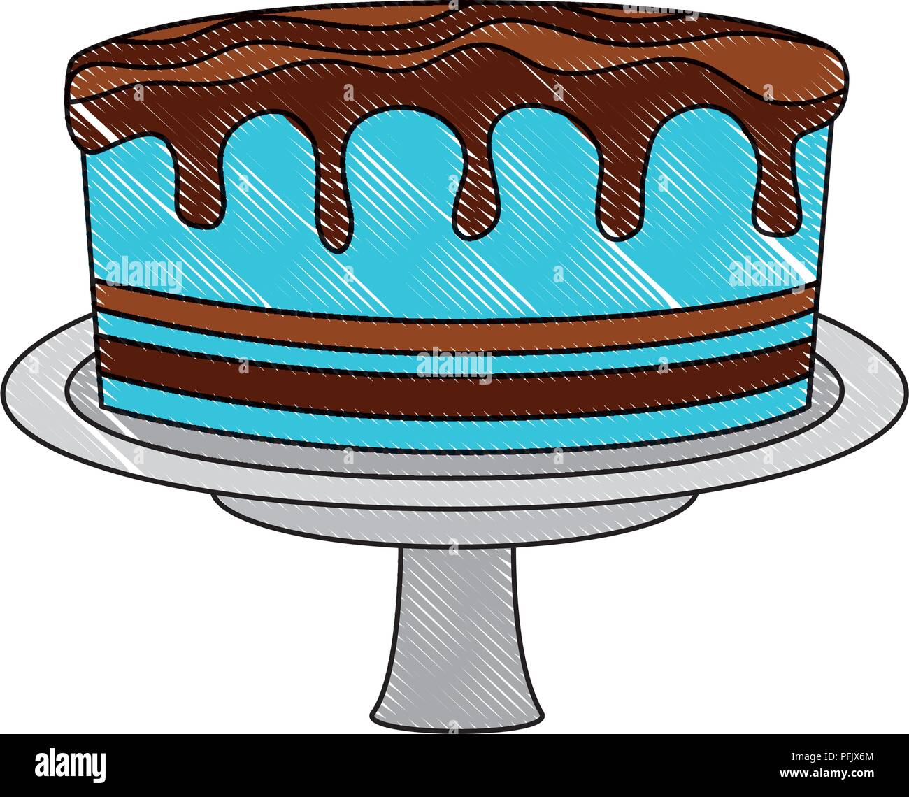 Anniversaire Gateau Sucre En Partie De La Decoration De Stand Couleur Dessin Image Vectorielle Stock Alamy