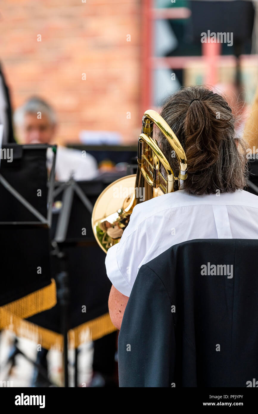 Dean Heritage Centre et musée de la forêt de Dean héberge une fanfare dimanche après-midi avec Cinderford Band Banque D'Images