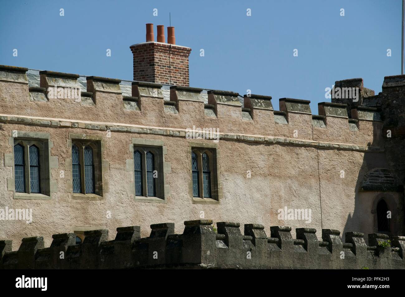 La Grande-Bretagne, l'Angleterre, Devon, Torquay, abbaye de Torre, crénelages sur façade du monastère médiéval, close-up Banque D'Images