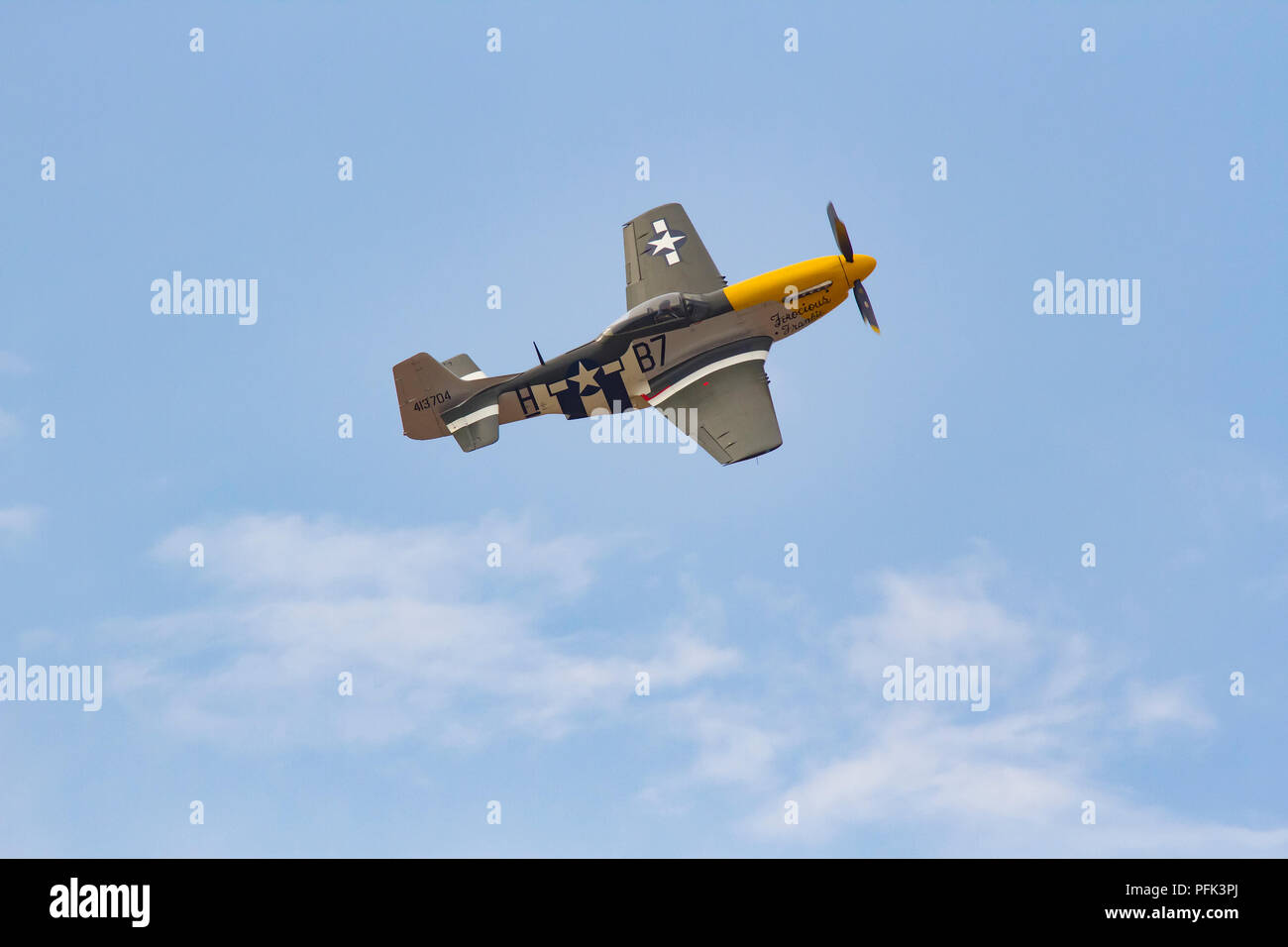 North American P51 Mustang à Southport Air Show Banque D'Images