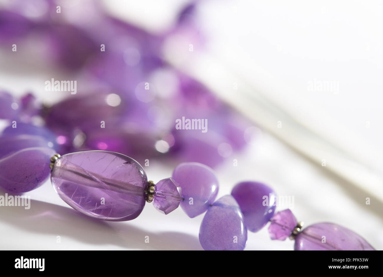Amethyst Beaded necklace Banque D'Images