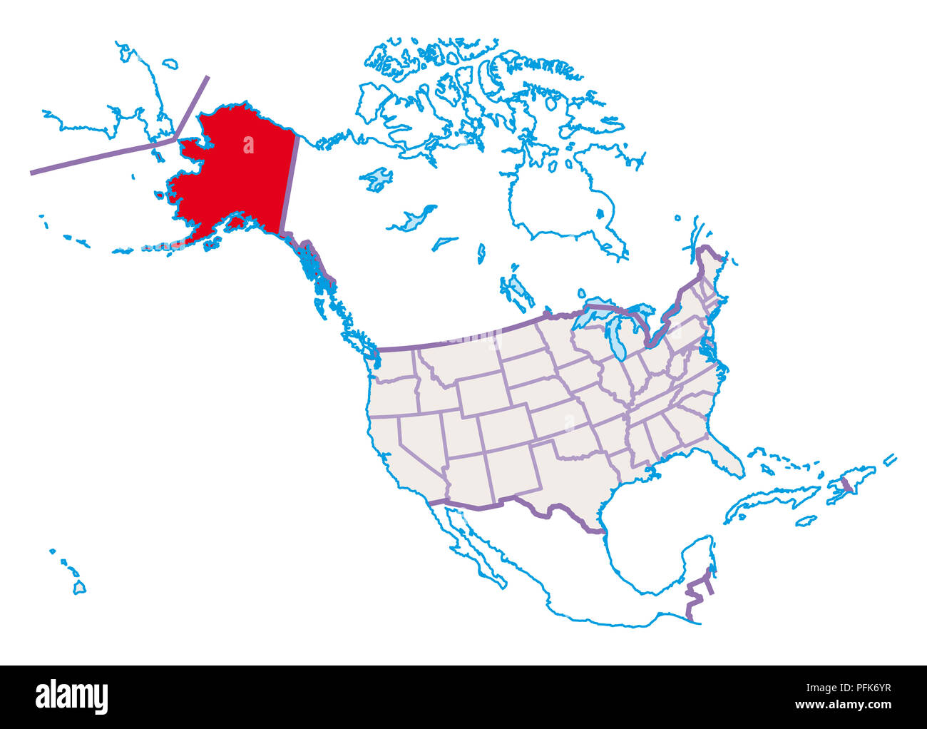 alaska carte amerique du nord