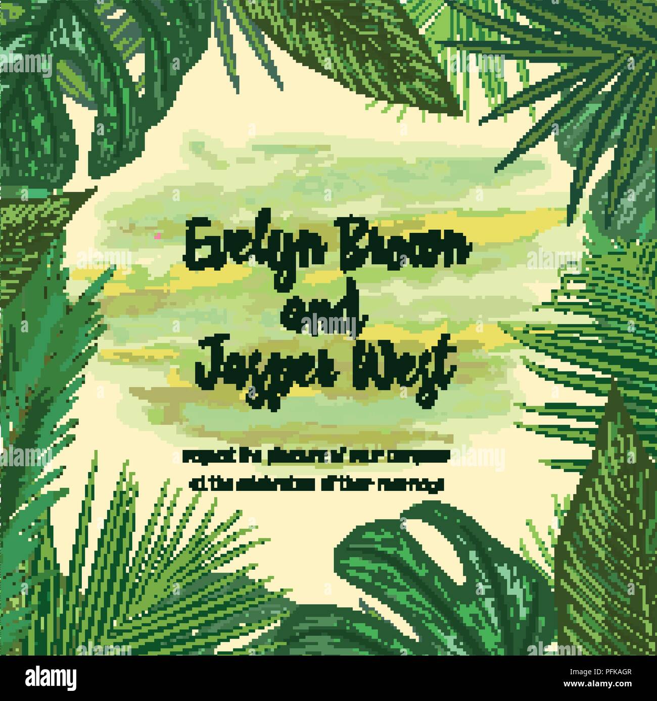 Feuilles vecteur conception de cartes : plantes tropicales de l'été festif palm de fond à l'aquarelle. Carte d'invitation décorative élégance vecteur illustrati élégant Illustration de Vecteur