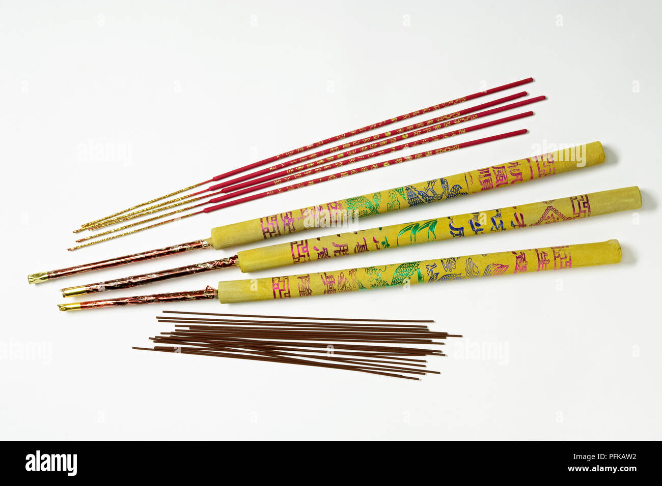 D'artifice chinois et cierges Banque D'Images