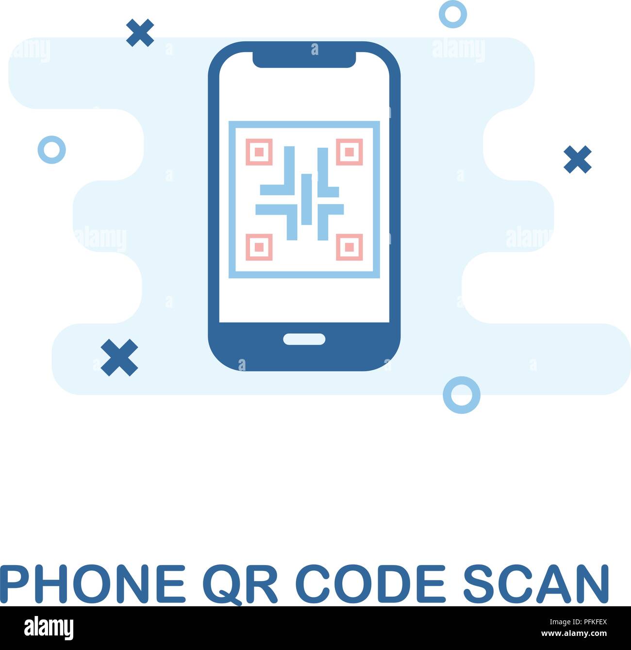 Scan de QR Code téléphone icône créative. Élément simple illustration. Qr Code téléphone concept design de numérisation symbole téléphone mobile collection. Web, mobile et Illustration de Vecteur