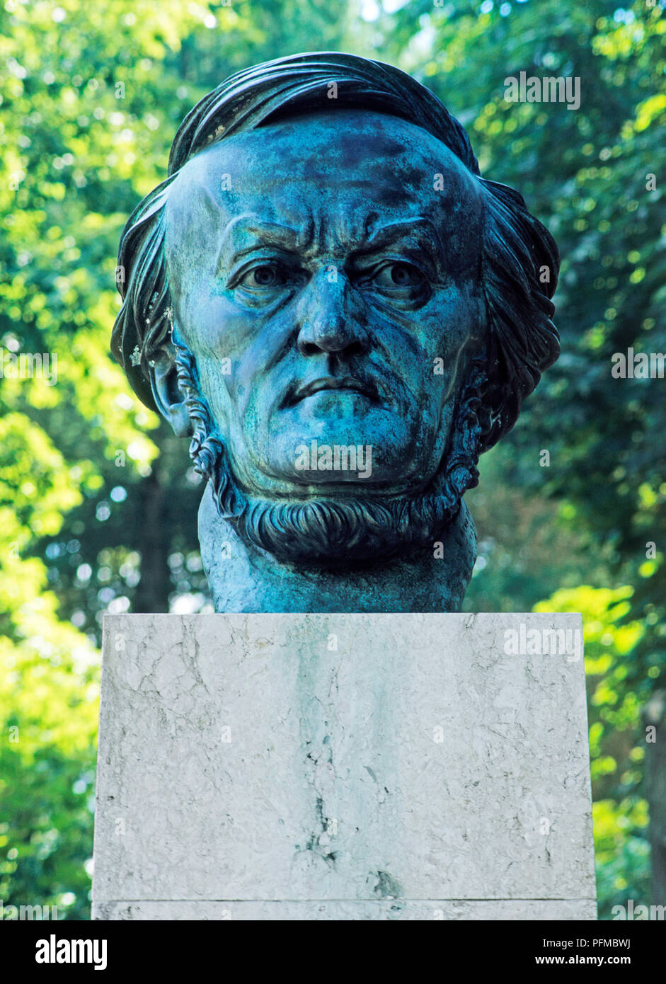 Allemagne, Bavière, Bayreuth, buste de Richard Wagner Banque D'Images