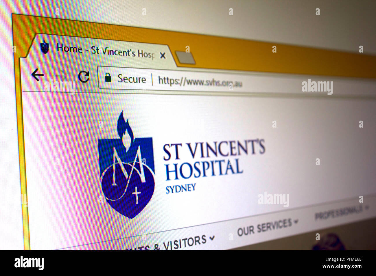 St Vincent's Hospital d'accueil du site Banque D'Images