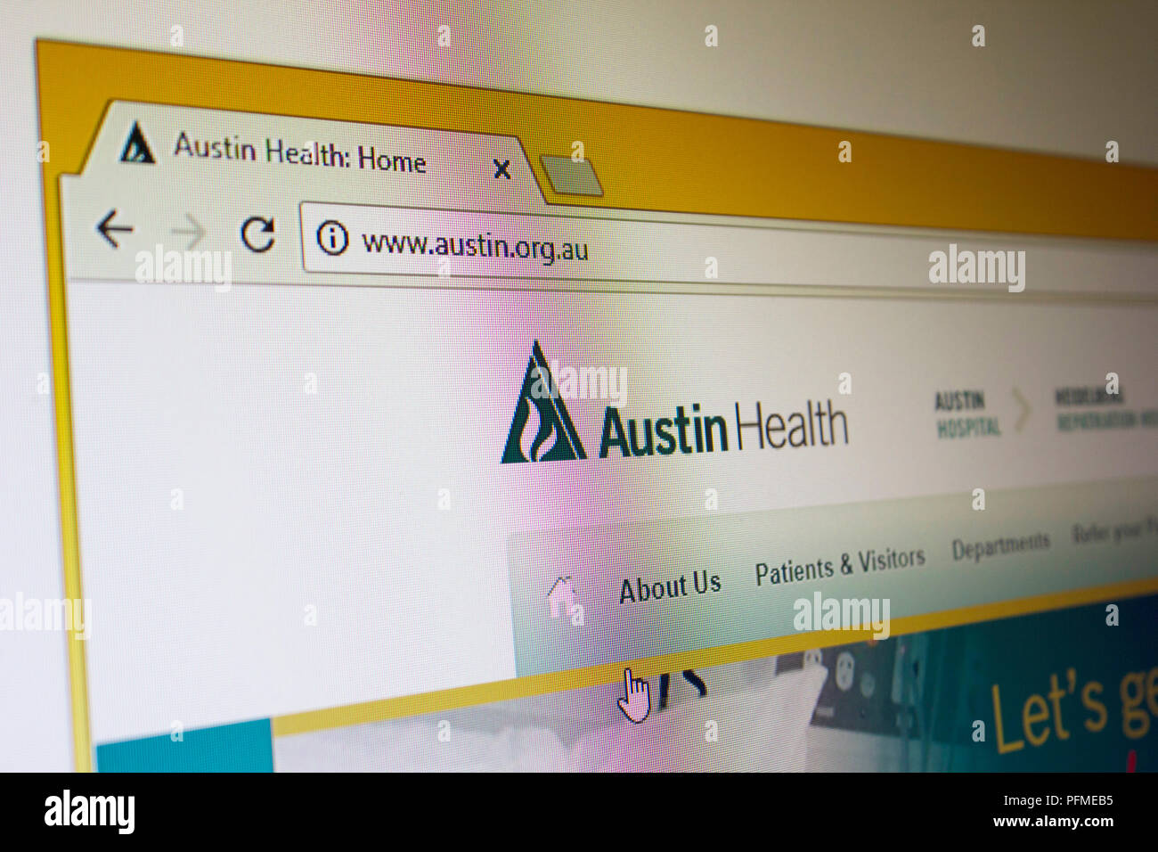 Santé accueil du site Web d'Austin Banque D'Images