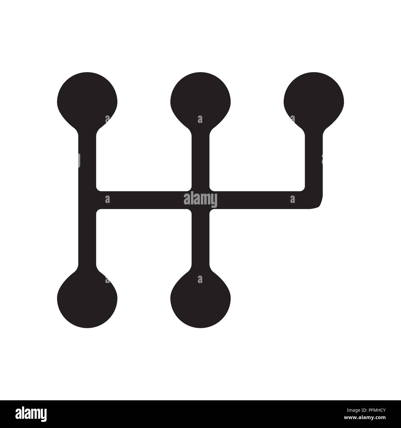 L'icône de la boîte de vitesses manuelle conception vecteur isolé sur fond blanc Illustration de Vecteur