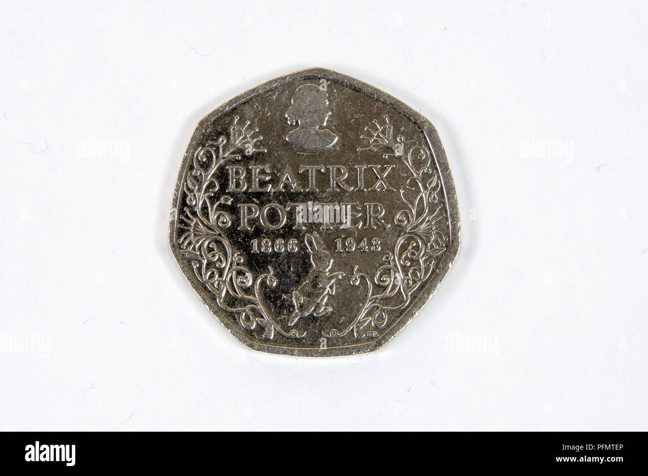 D'un abandon de Beatrix Potter cinquante pence coins Banque D'Images