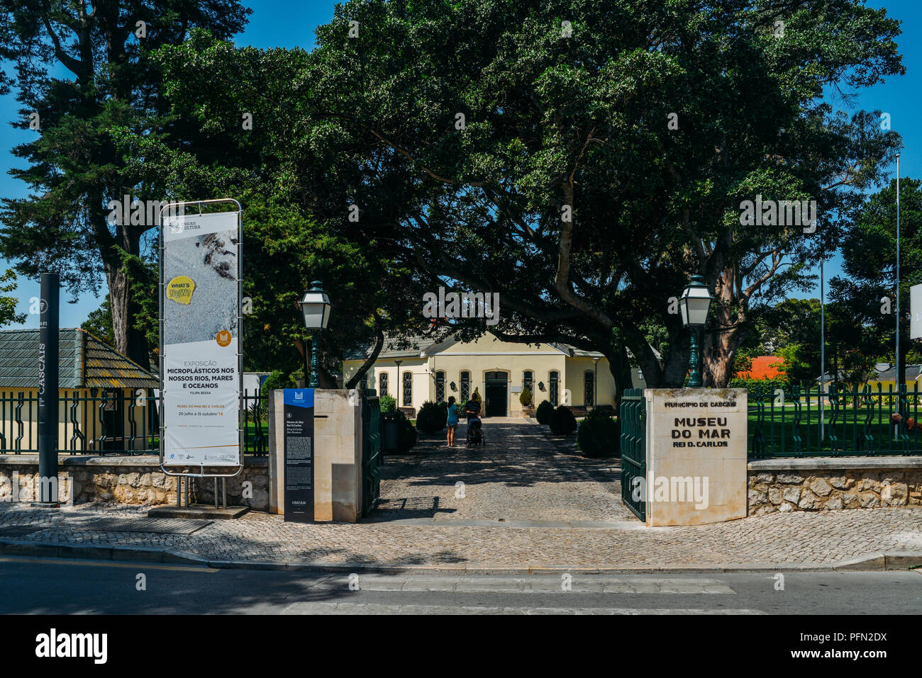 Cascais, Portugal - 21 août 2018 : Entrée de Museo do Mar ou Musée de la mer à Cascais, Portugal, un musée dans un 1879 Banque D'Images