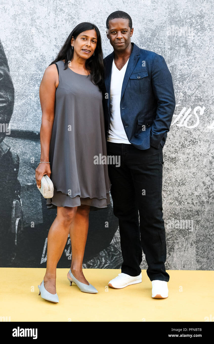 Londres, Royaume-Uni. Août 21, 2018. Adrian Lester et Lolita Chakrabarti de UK PREMIERE DU Mardi 21 Août sur MEYERS MANX 2018 tenue à BFI Southbank, Londres. Photo : Adrian Lester , Lolita Chakrabarti. Credit : Julie Edwards/Alamy Live News Banque D'Images