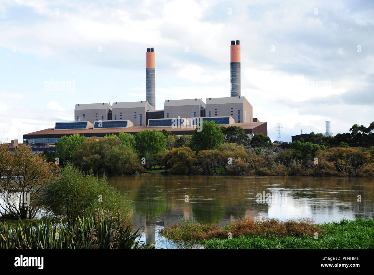 États-unis. Apr 30, 2018. Vue d'une centrale électrique au gaz de charbon - sur l'île Nord de la Nouvelle-Zélande, prise en avril 2018 dans le monde de l'utilisation | Credit : dpa/Alamy Live News Banque D'Images