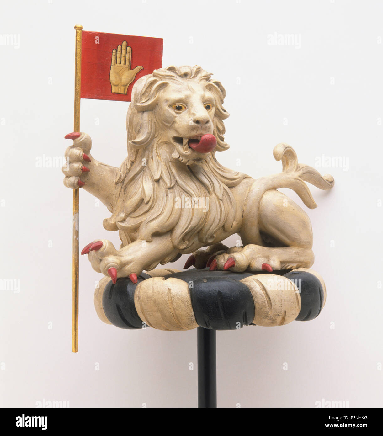 Cimier de Sir Winston Churchill, montrant lion tenant un drapeau Banque D'Images