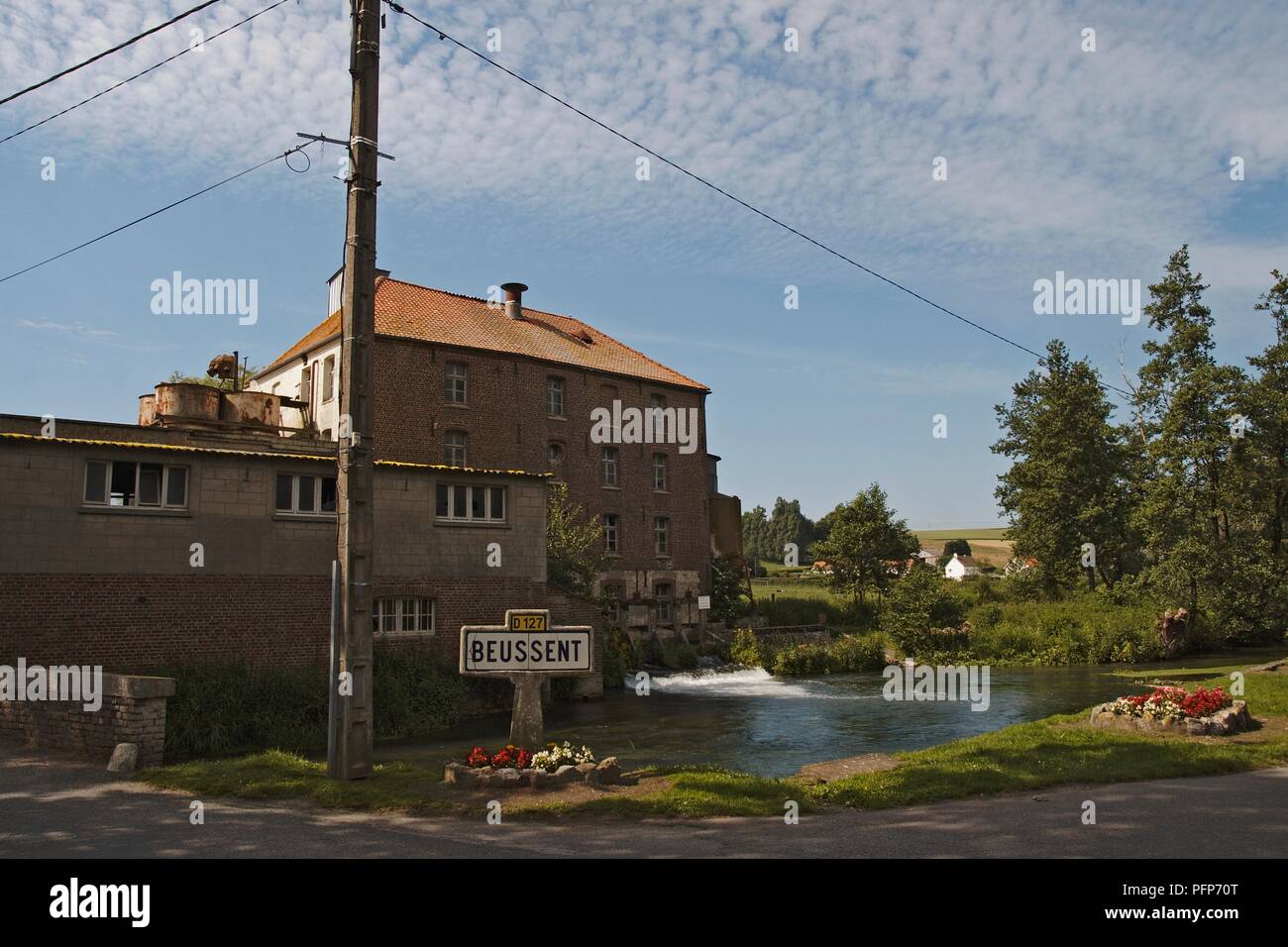 France, Nord Pas de Calais, Beussent, moulin à eau Banque D'Images
