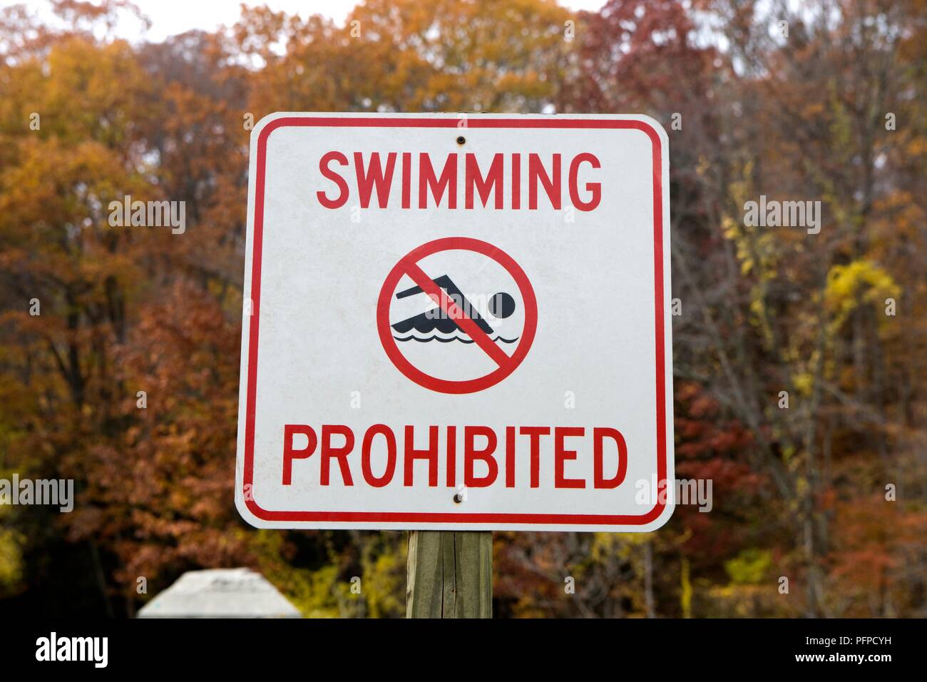 USA, New England, aucun signe de natation Banque D'Images