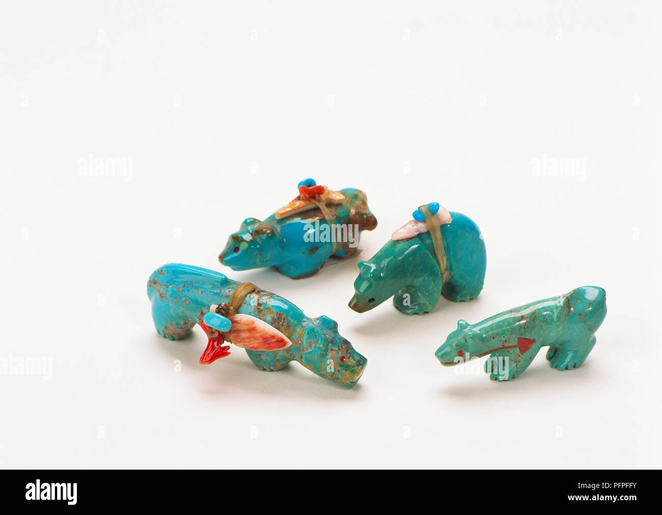 Native American turquoise fétiches Banque D'Images