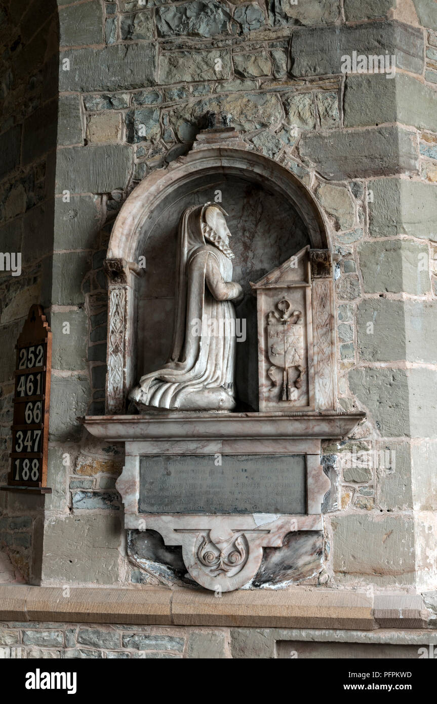 Frances Willoughby monument, église de Saint-Jacques, Normanton-sur-Soar, Nottinghamshire, Angleterre, RU Banque D'Images