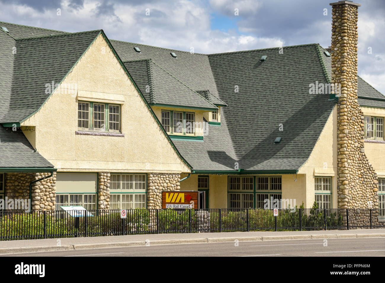 Gare à Jasper, en Alberta Banque D'Images