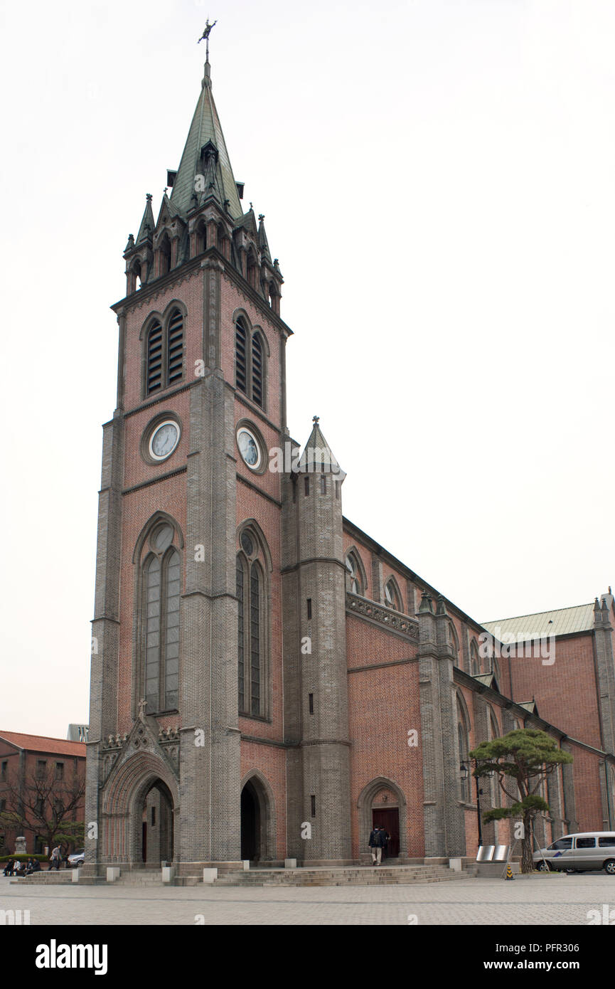 La Corée du Sud, Séoul, Gangnam, Cathédrale Myeongdong, extérieur de la