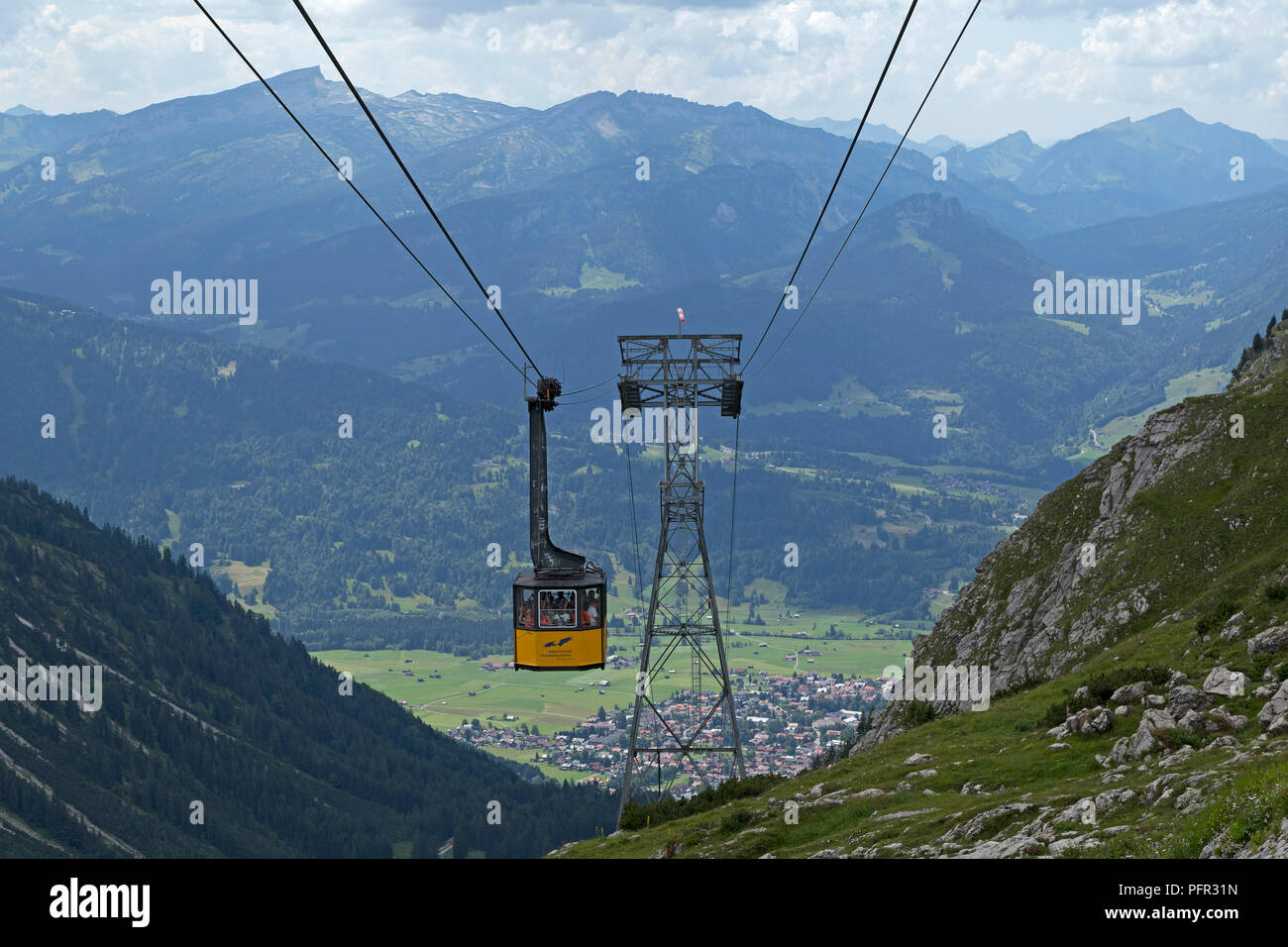 Nebelhorn, Nebelhornbahn, vue d'Oberstdorf Allgaeu, Bavaria, Germa Banque D'Images
