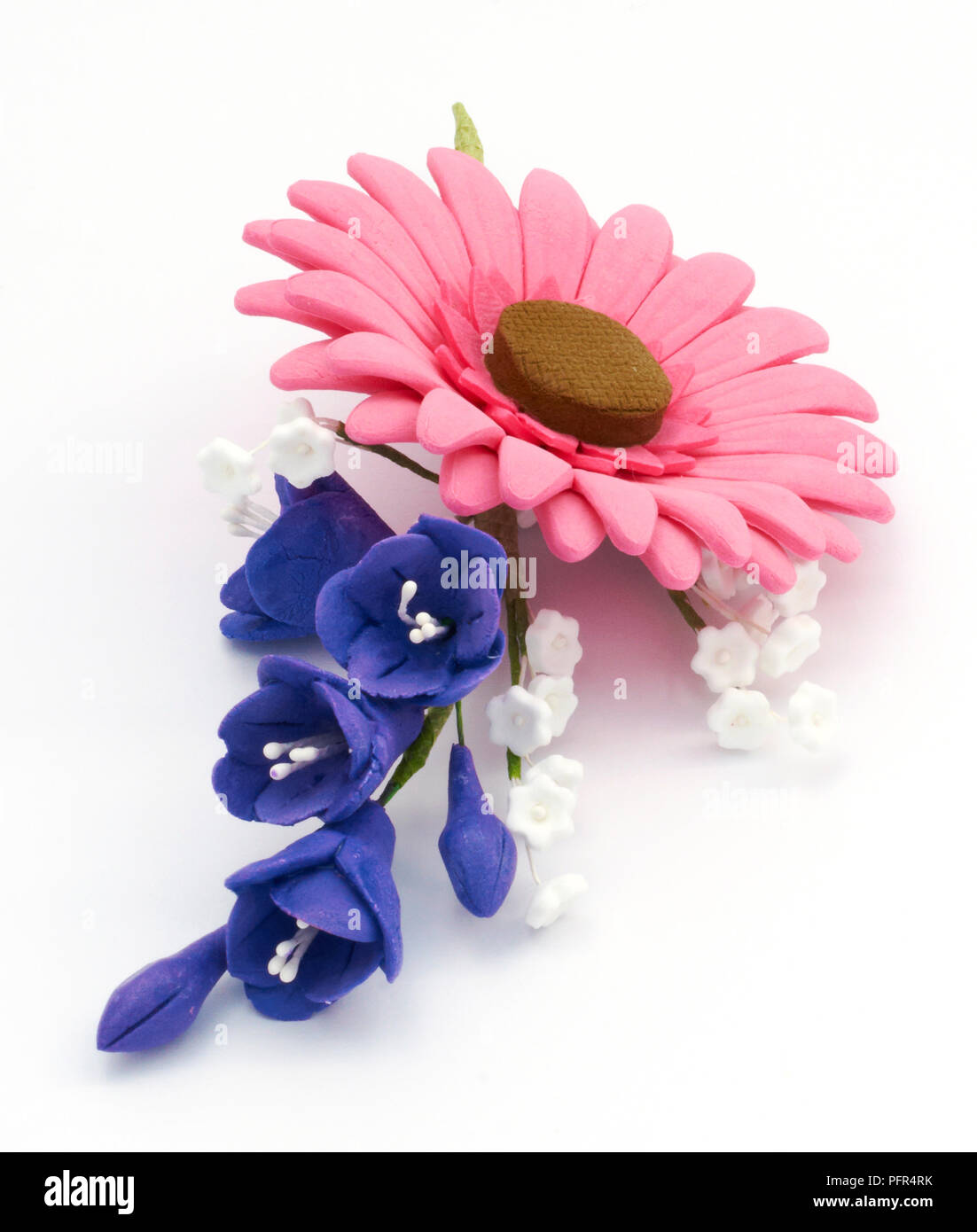 Décorations de gâteaux et de freesia Gerbera, comestibles Banque D'Images