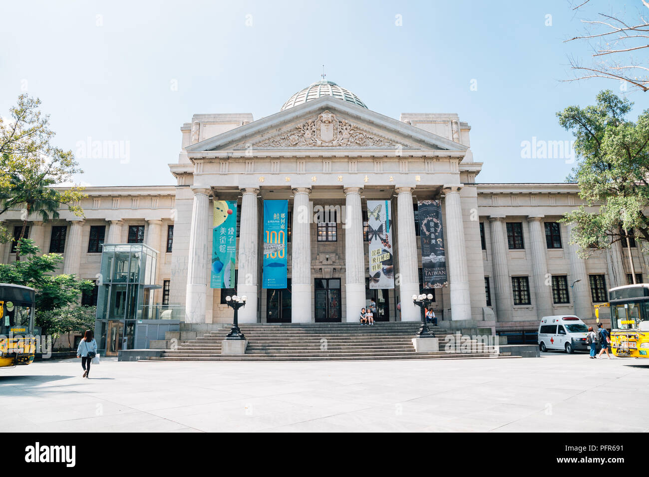 Taipei, Taiwan - le 2 mai, 2018 : Musée national de Taïwan à 228 Peace Memorial Park Banque D'Images