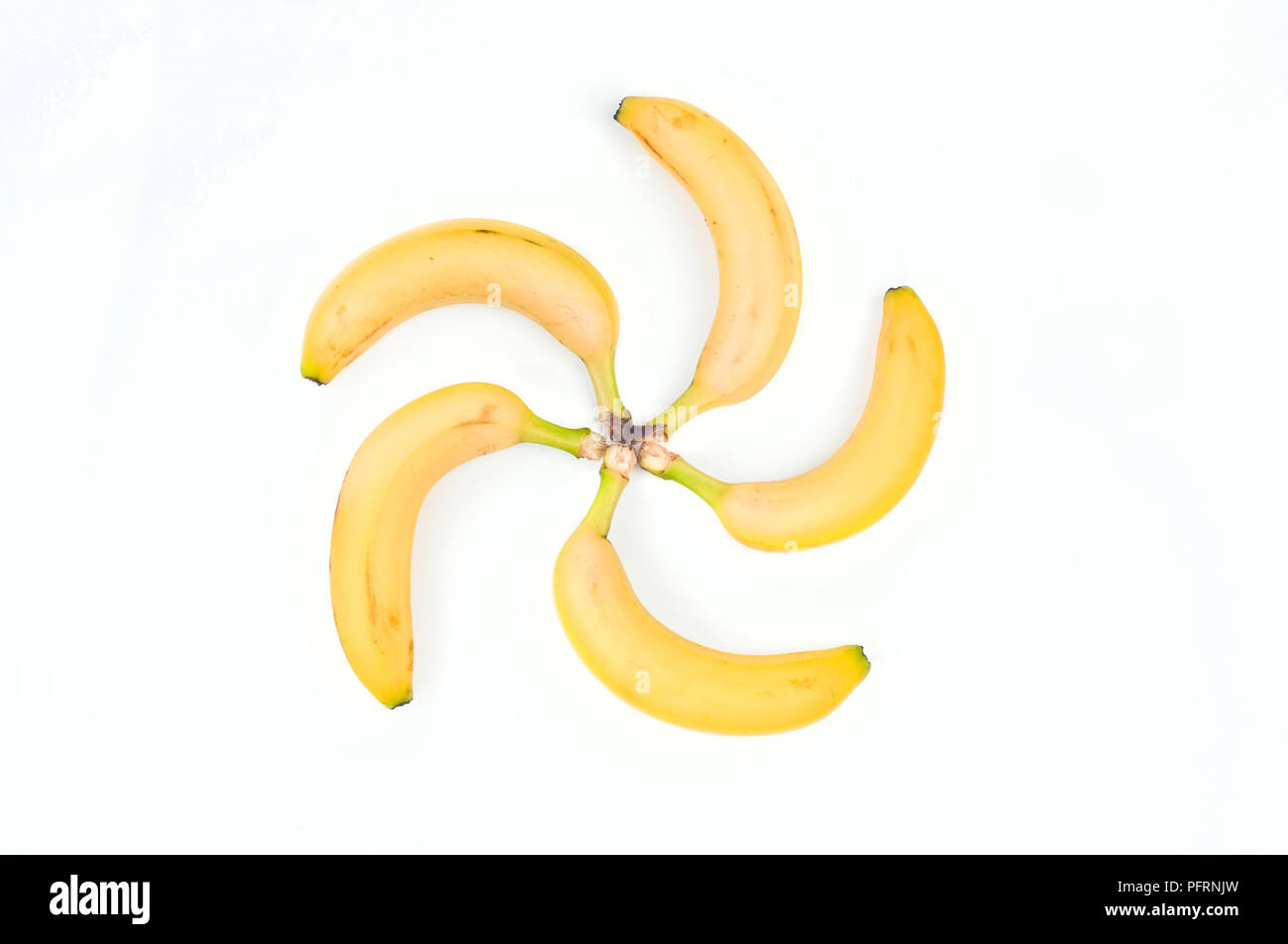 Les bananes disposées en cercle Banque D'Images